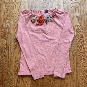 Tea collection cotton top with floral collar